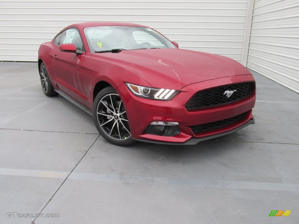 Ruby Red Metallic 2016 Ford Mustang EcoBoost Premium Coupe Exterior Photo #110095814
