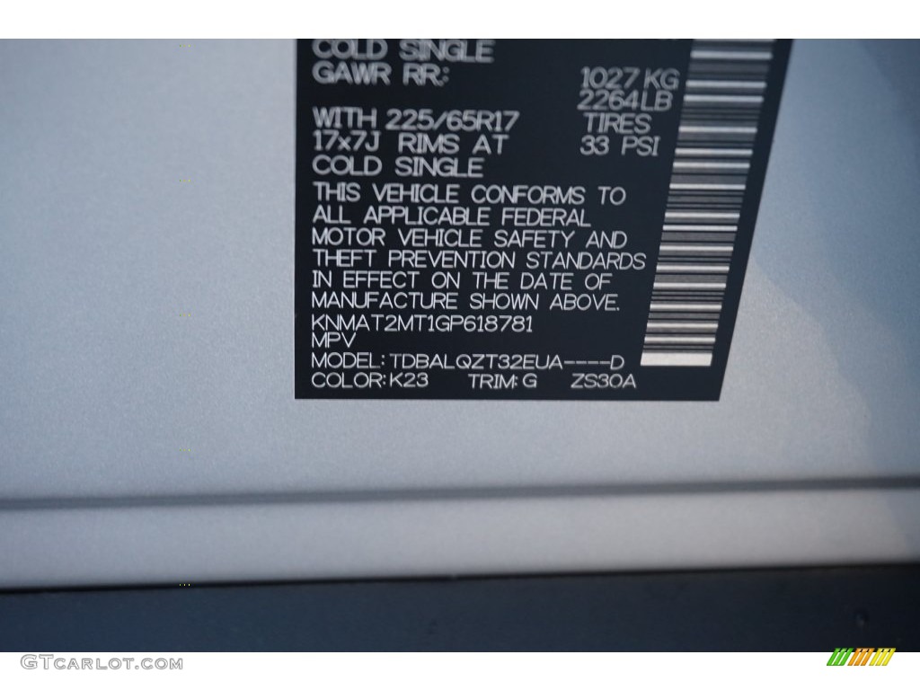 2016 Rogue Color Code K23 for Brilliant Silver Photo #110098928