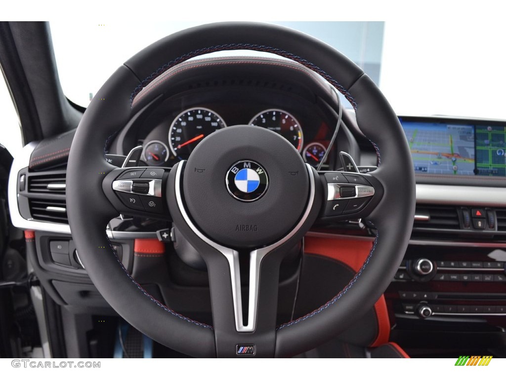 2016 BMW X6 M Standard X6 M Model Mugello Red Steering Wheel Photo #110102374