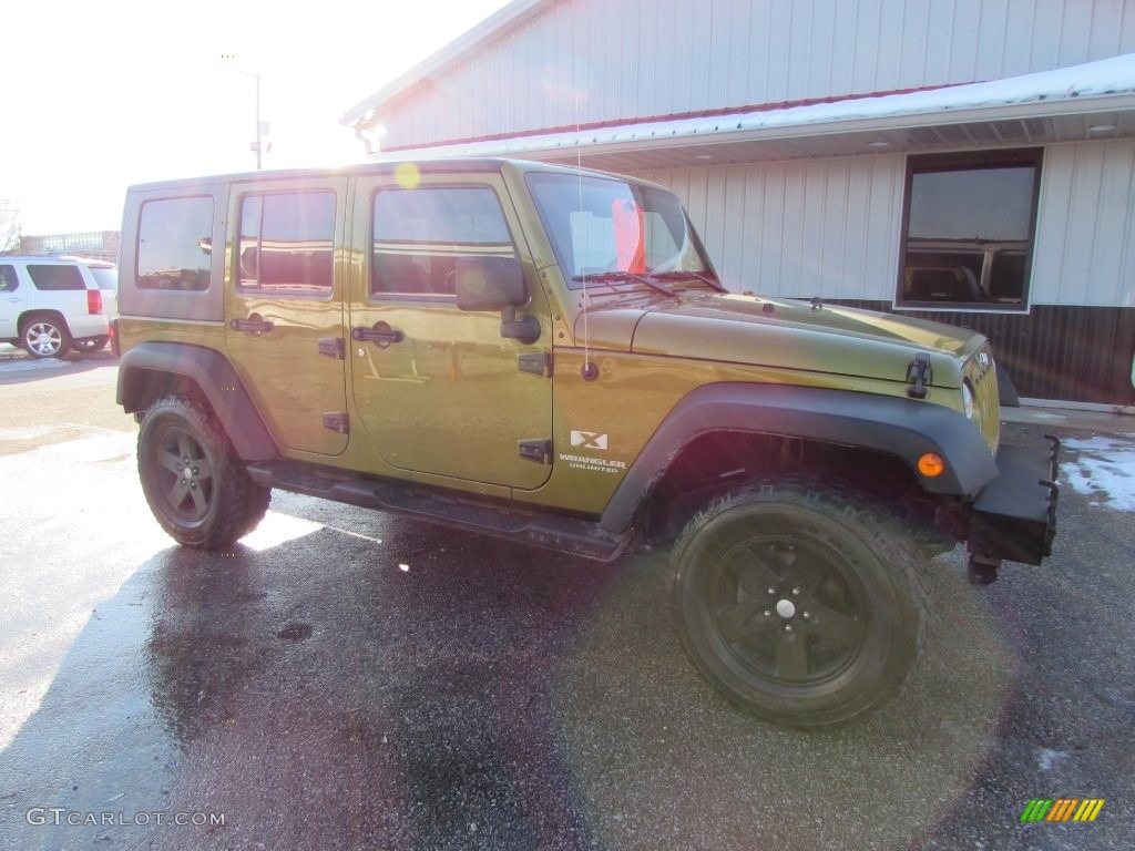 2007 Wrangler Unlimited X 4x4 - Rescue Green Metallic / Dark Khaki/Medium Khaki photo #8