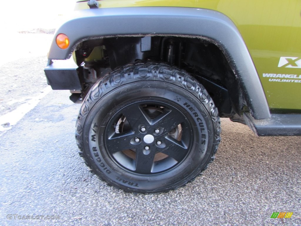 2007 Wrangler Unlimited X 4x4 - Rescue Green Metallic / Dark Khaki/Medium Khaki photo #10