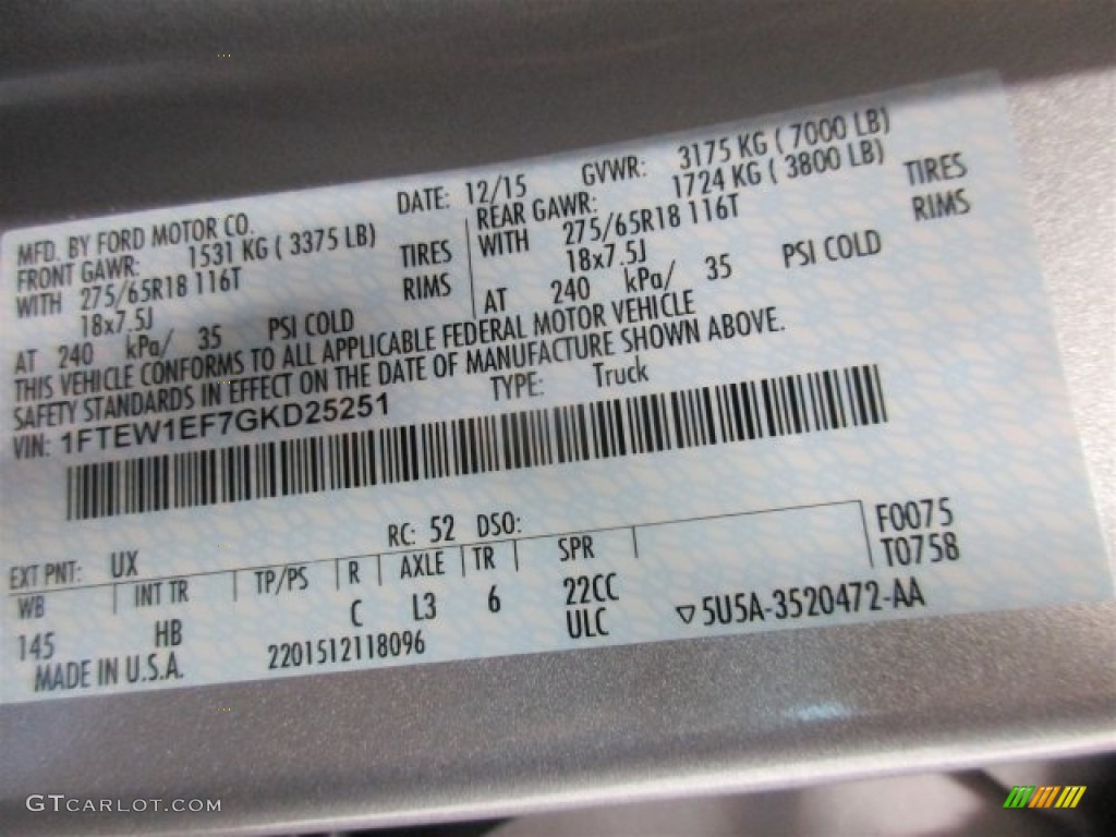 2016 F150 Lariat SuperCrew 4x4 - Ingot Silver / Black photo #15