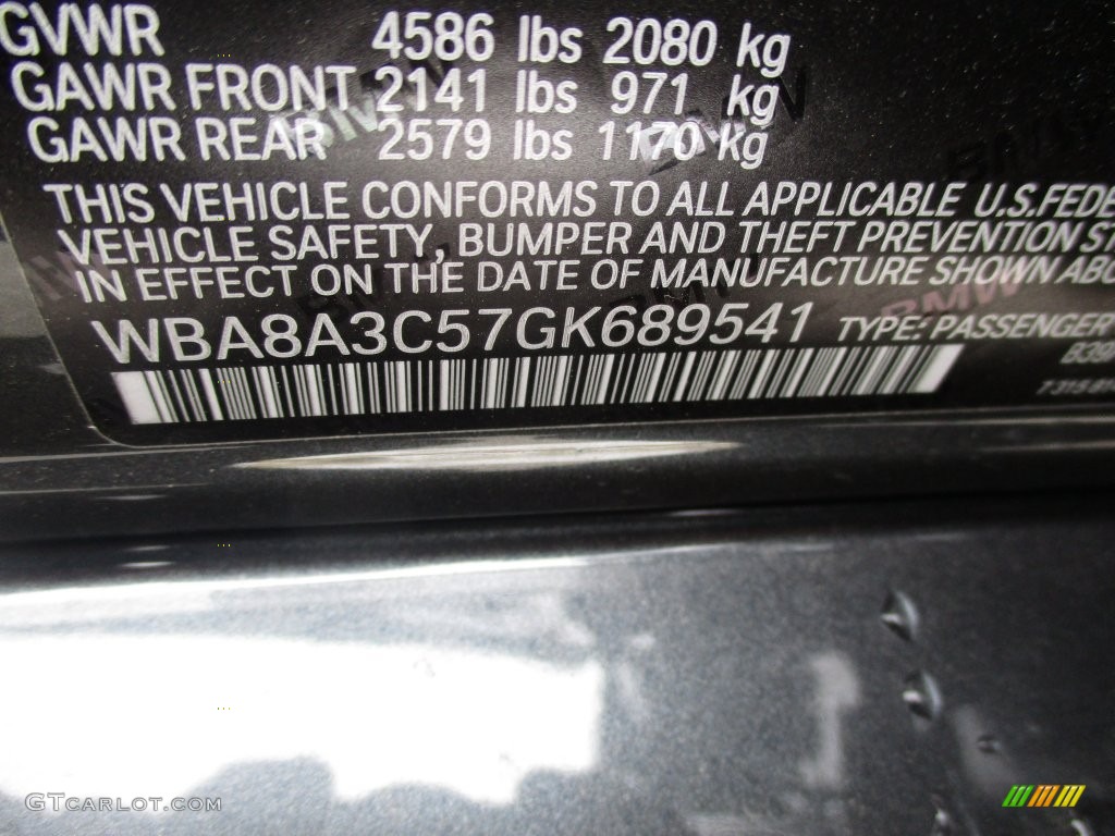 2016 3 Series 320i xDrive Sedan - Mineral Grey Metallic / Black photo #19