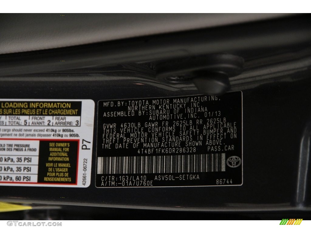 2013 Camry XLE - Magnetic Gray Metallic / Ash photo #17