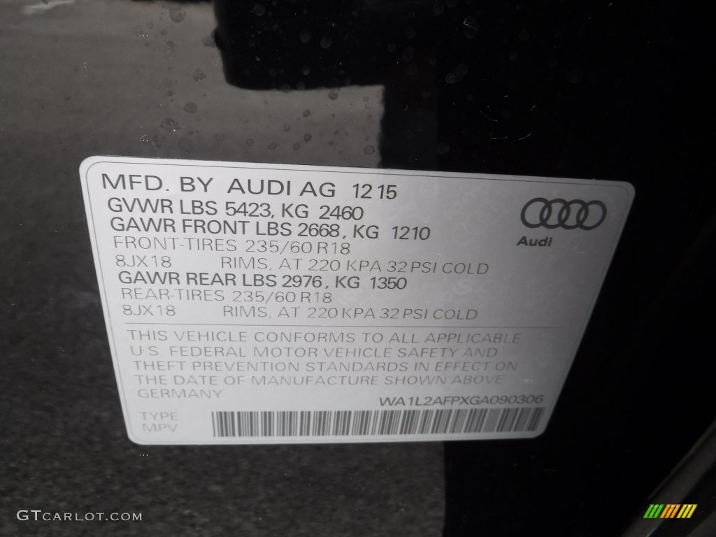 2016 Q5 2.0 TFSI Premium quattro - Mythos Black Metallic / Black photo #40
