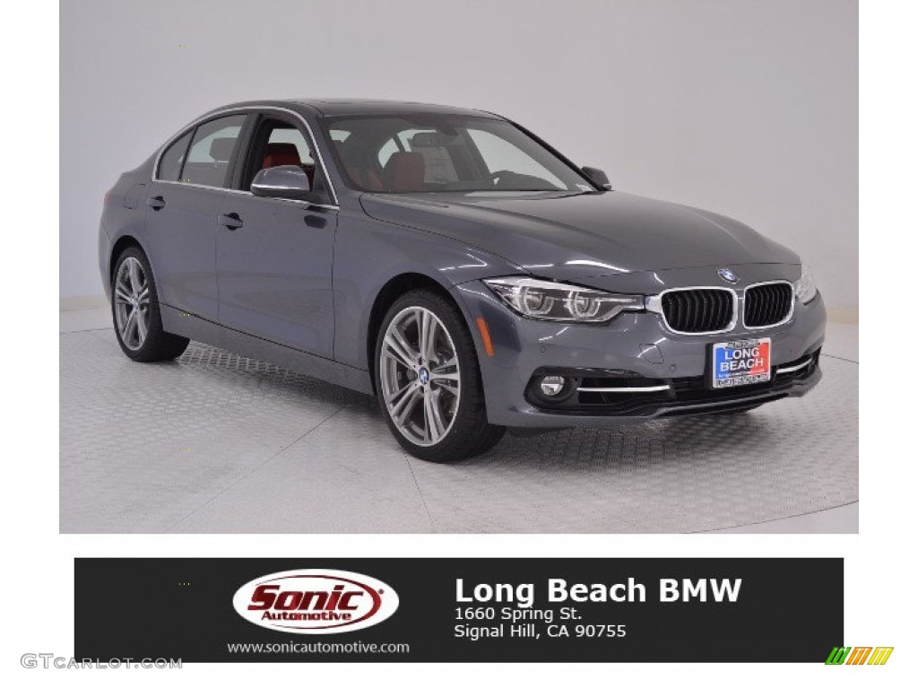 2016 3 Series 340i Sedan - Mineral Grey Metallic / Coral Red photo #1