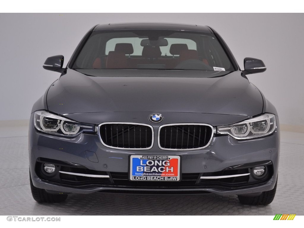 2016 3 Series 340i Sedan - Mineral Grey Metallic / Coral Red photo #2