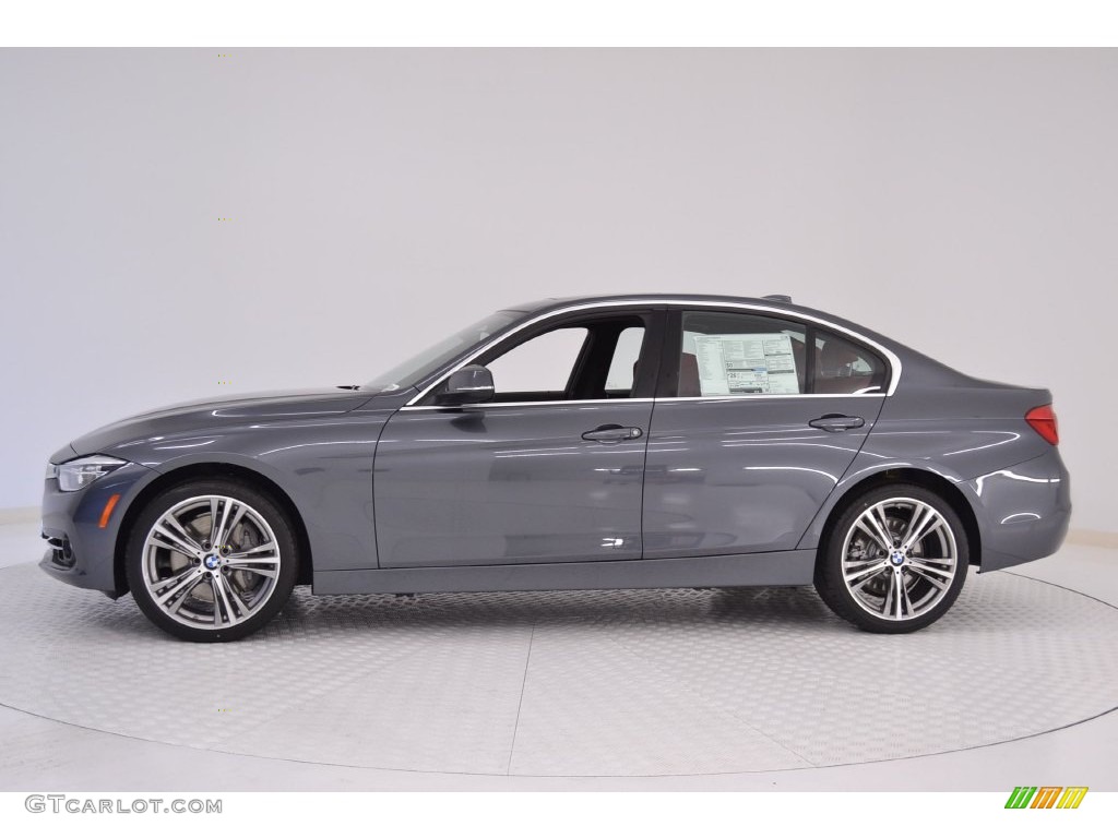 2016 3 Series 340i Sedan - Mineral Grey Metallic / Coral Red photo #3