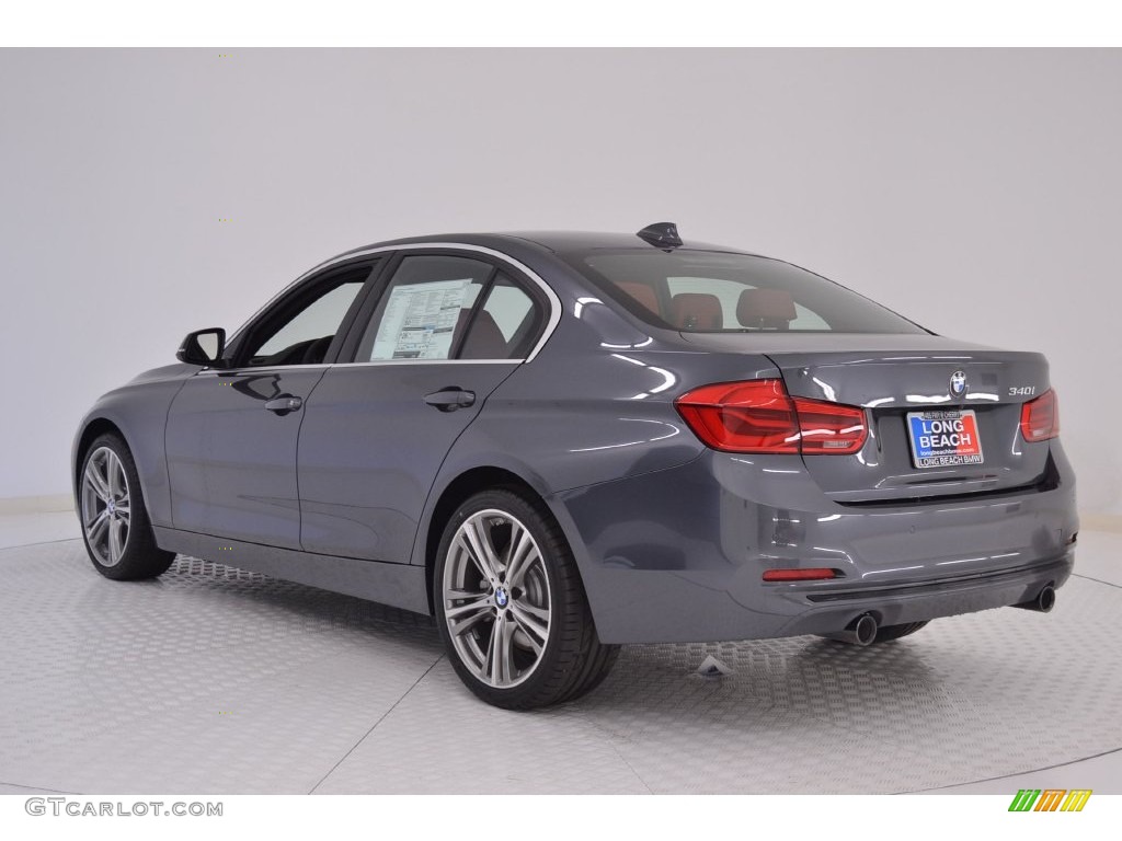 2016 3 Series 340i Sedan - Mineral Grey Metallic / Coral Red photo #4