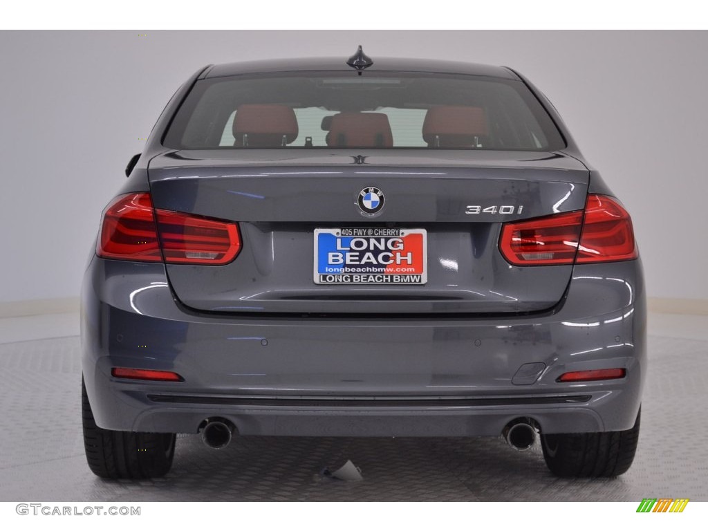 2016 3 Series 340i Sedan - Mineral Grey Metallic / Coral Red photo #5