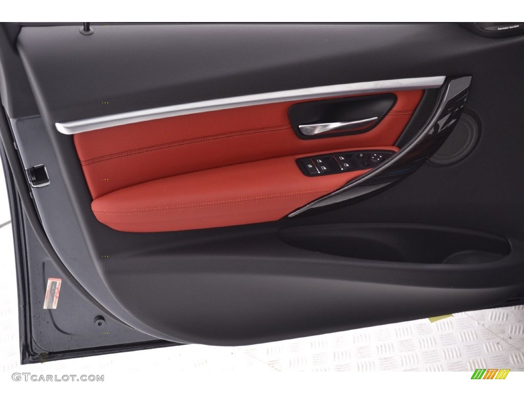 2016 3 Series 340i Sedan - Mineral Grey Metallic / Coral Red photo #11