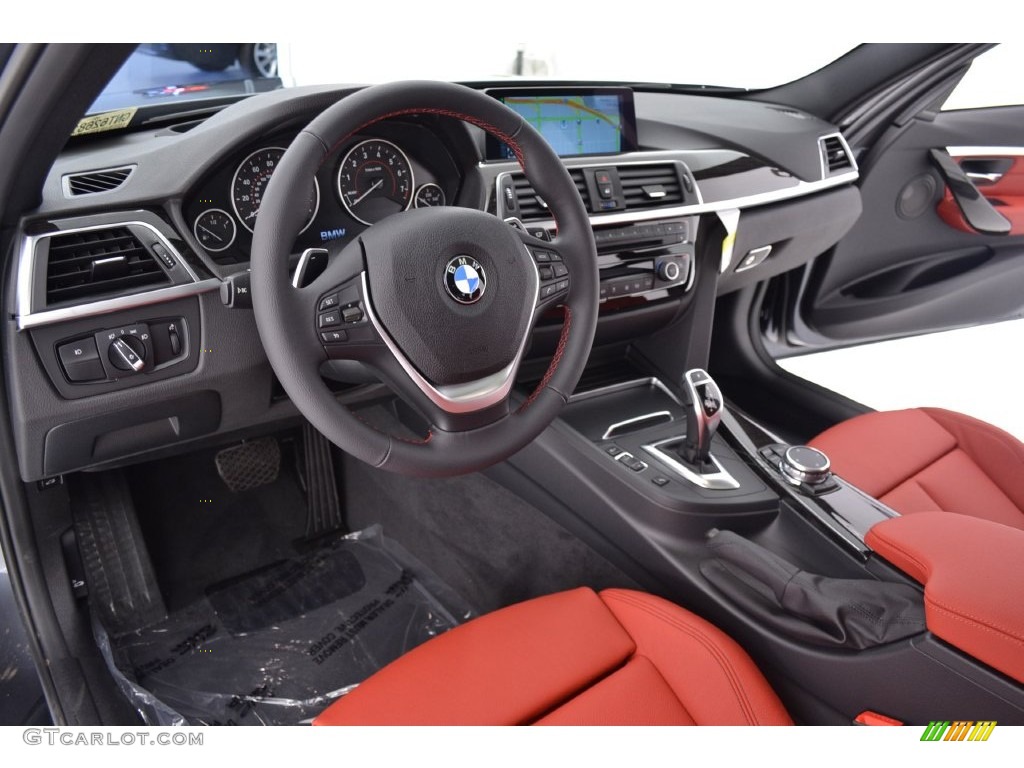 2016 3 Series 340i Sedan - Mineral Grey Metallic / Coral Red photo #22