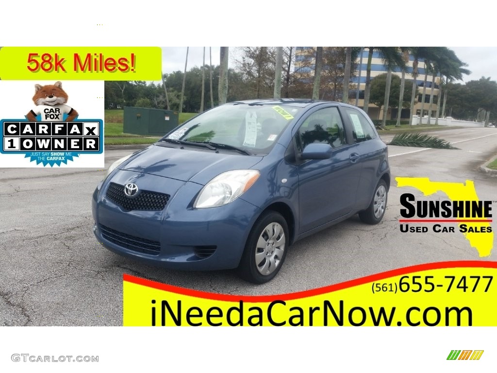 2007 Yaris 3 Door Liftback - Bayou Blue Metallic / Dark Charcoal photo #1