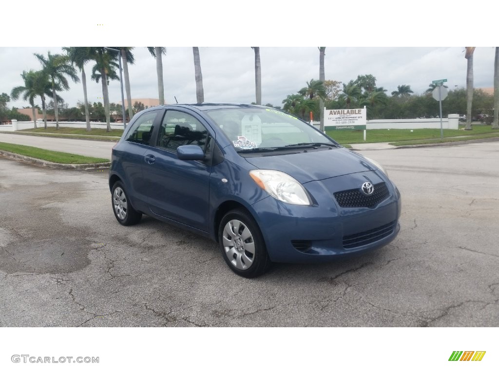2007 Yaris 3 Door Liftback - Bayou Blue Metallic / Dark Charcoal photo #7