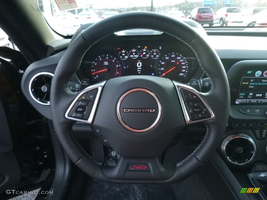 2016 Chevrolet Camaro SS Coupe Jet Black Steering Wheel Photo #110135306