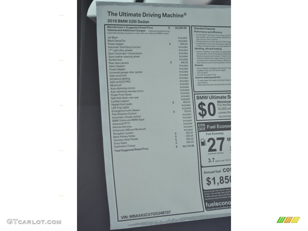 2016 5 Series 528i Sedan - Jet Black / Black photo #6