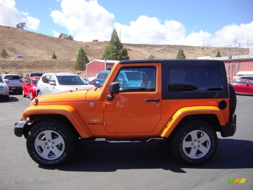 2012 Wrangler Sahara 4x4 - Crush Orange / Black/Dark Saddle photo #4