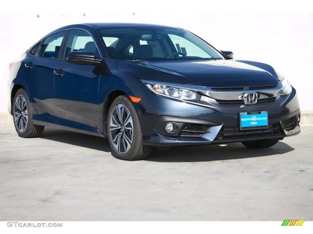 2016 Civic EX-L Sedan - Cosmic Blue Metallic / Gray photo #1