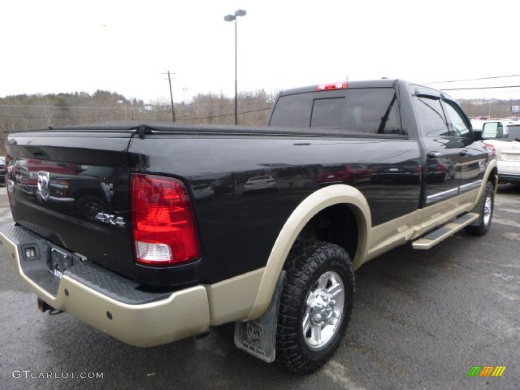 2011 Ram 2500 HD Laramie Crew Cab 4x4 - Brilliant Black Crystal Pearl / Light Pebble Beige/Bark Brown photo #7