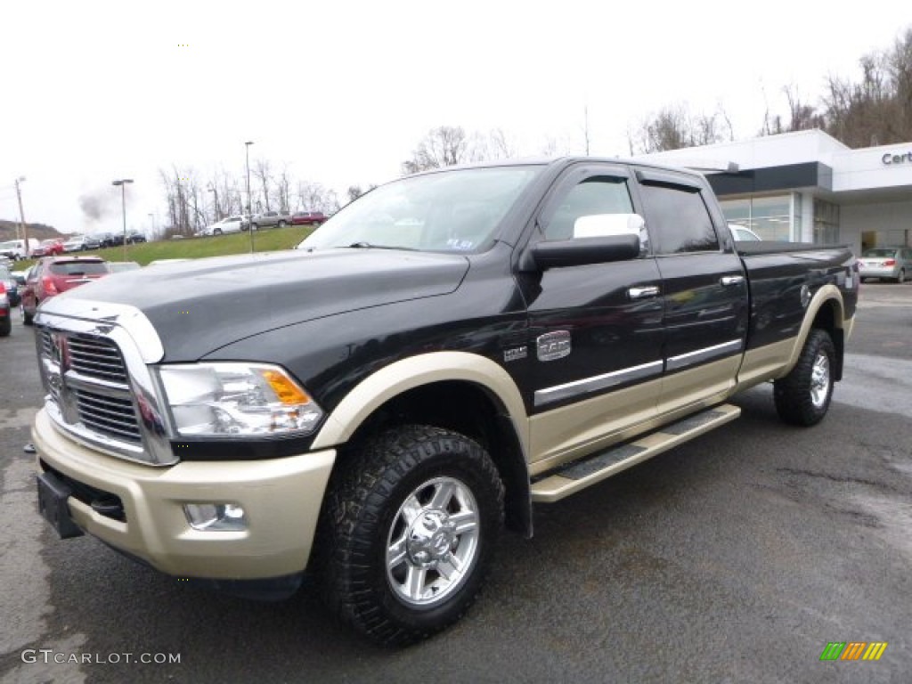 2011 Ram 2500 HD Laramie Crew Cab 4x4 - Brilliant Black Crystal Pearl / Light Pebble Beige/Bark Brown photo #11