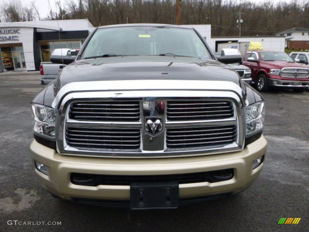 2011 Ram 2500 HD Laramie Crew Cab 4x4 - Brilliant Black Crystal Pearl / Light Pebble Beige/Bark Brown photo #12