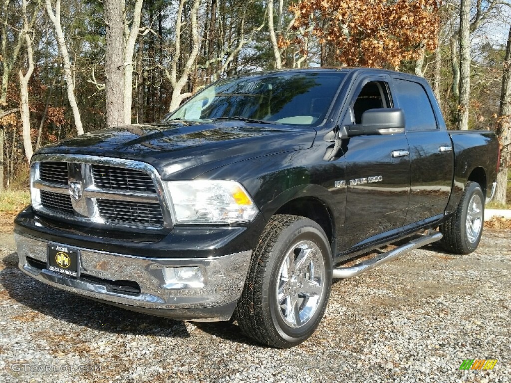 2012 Ram 1500 SLT Crew Cab 4x4 - Black / Dark Slate Gray/Medium Graystone photo #1