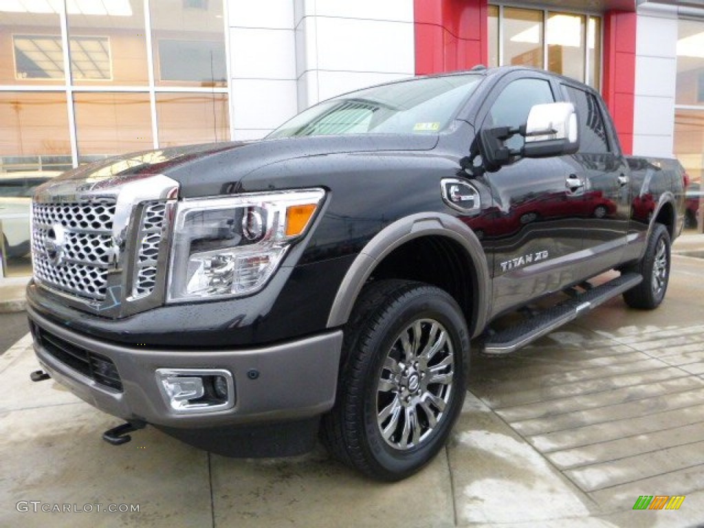 Magnetic Black 2016 Nissan TITAN XD Platinum Reserve Crew Cab 4x4 Exterior Photo #110160409