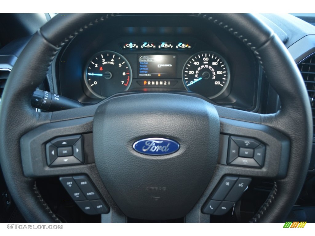 2016 Ford F150 XLT SuperCrew Black Steering Wheel Photo #110168824