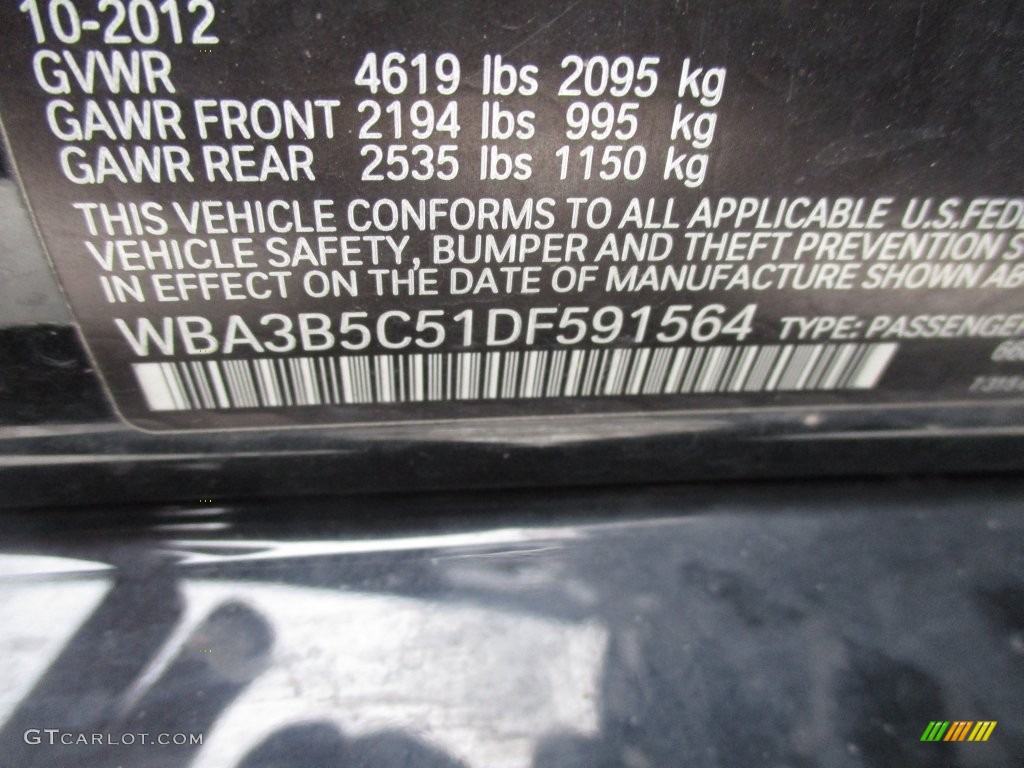 2013 3 Series 328i xDrive Sedan - Black Sapphire Metallic / Black photo #19
