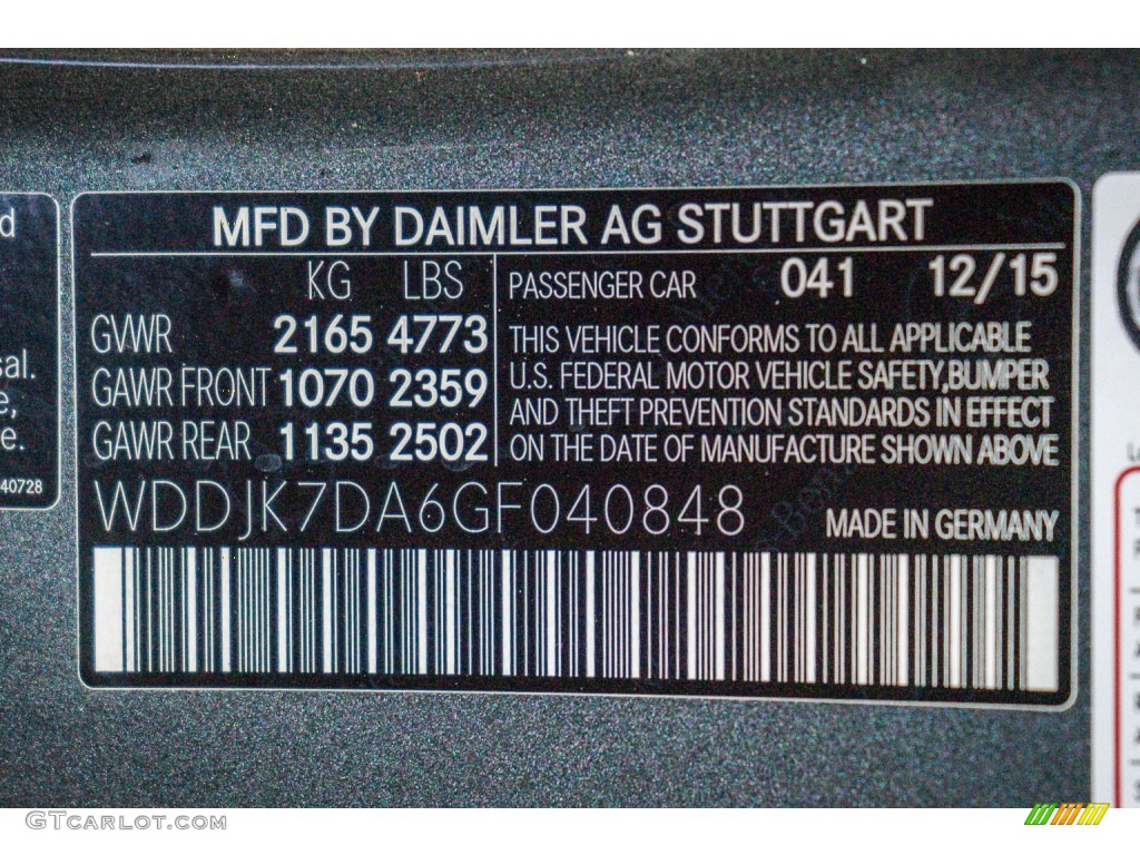 2016 SL Color Code 041 for designo Graphite Metallic Photo #110178895