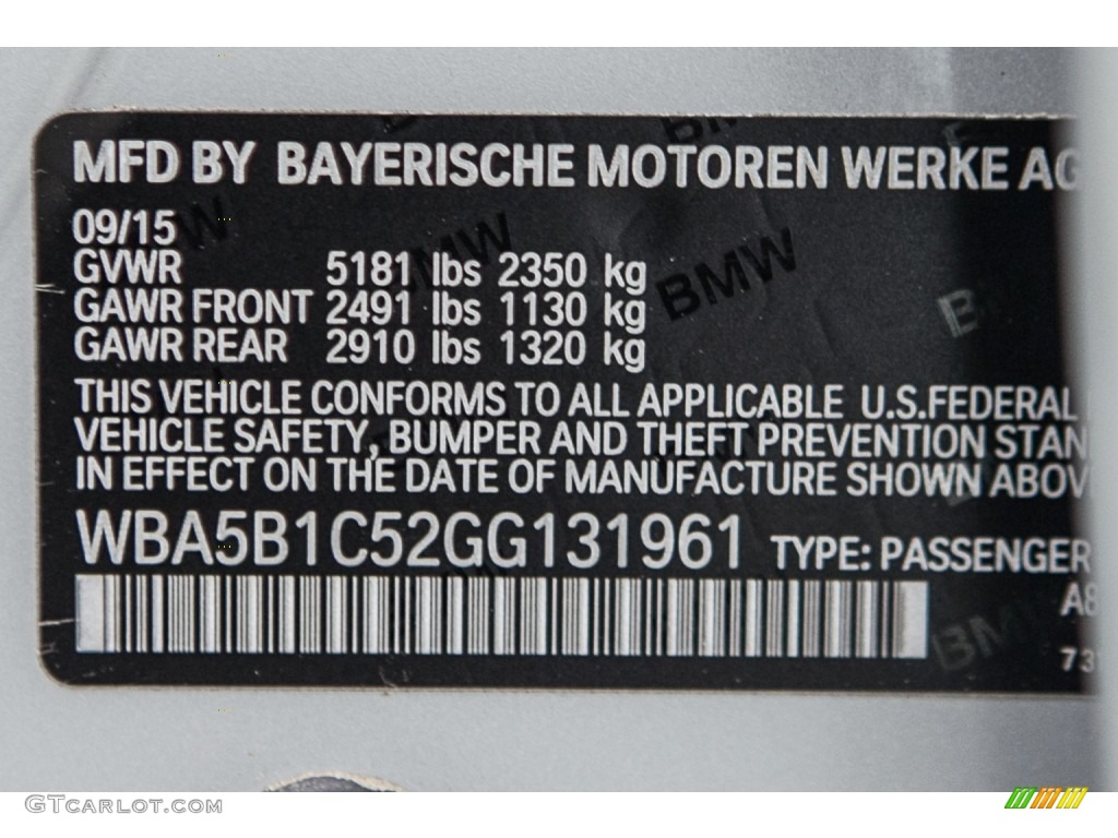 2016 5 Series 535i Sedan - Glacier Silver Metallic / Black photo #7