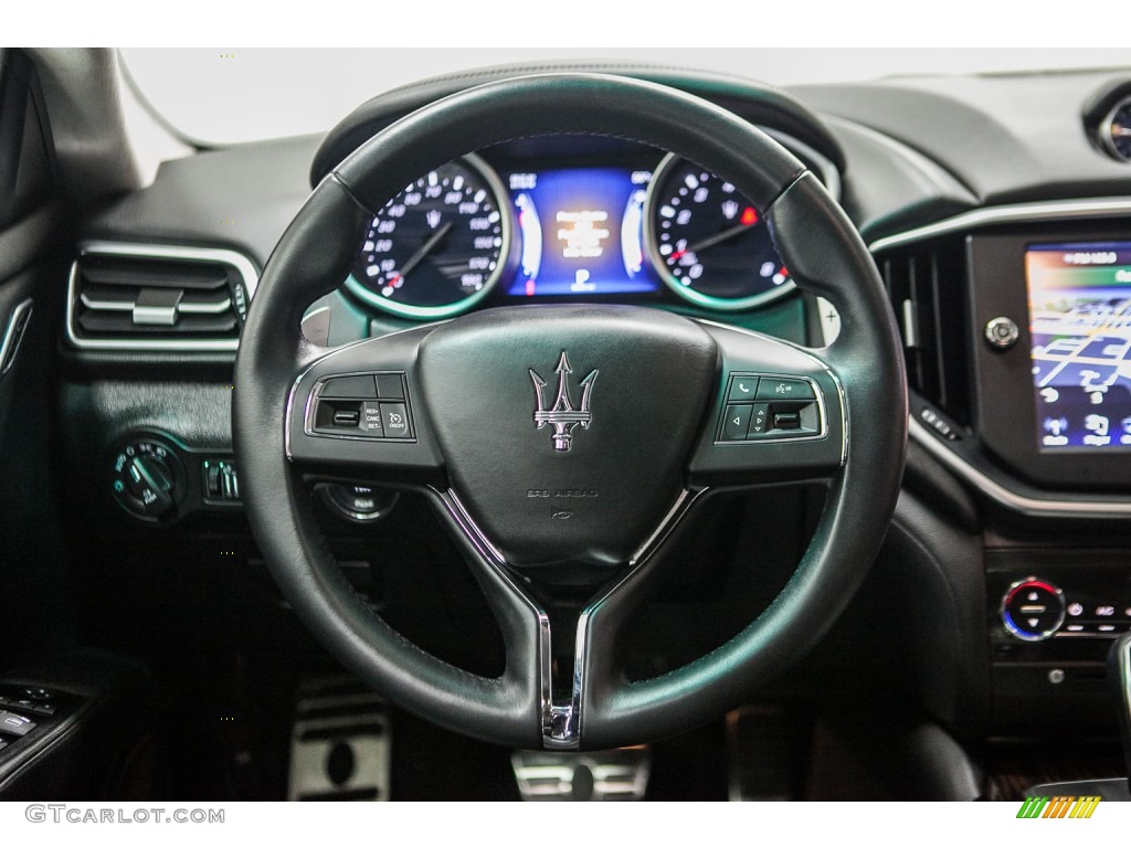 2014 Maserati Ghibli S Q4 Nero Steering Wheel Photo #110197792