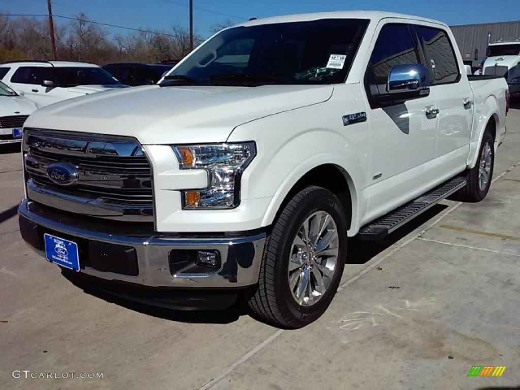 2016 F150 Lariat SuperCrew - White Platinum / Medium Light Camel photo #7