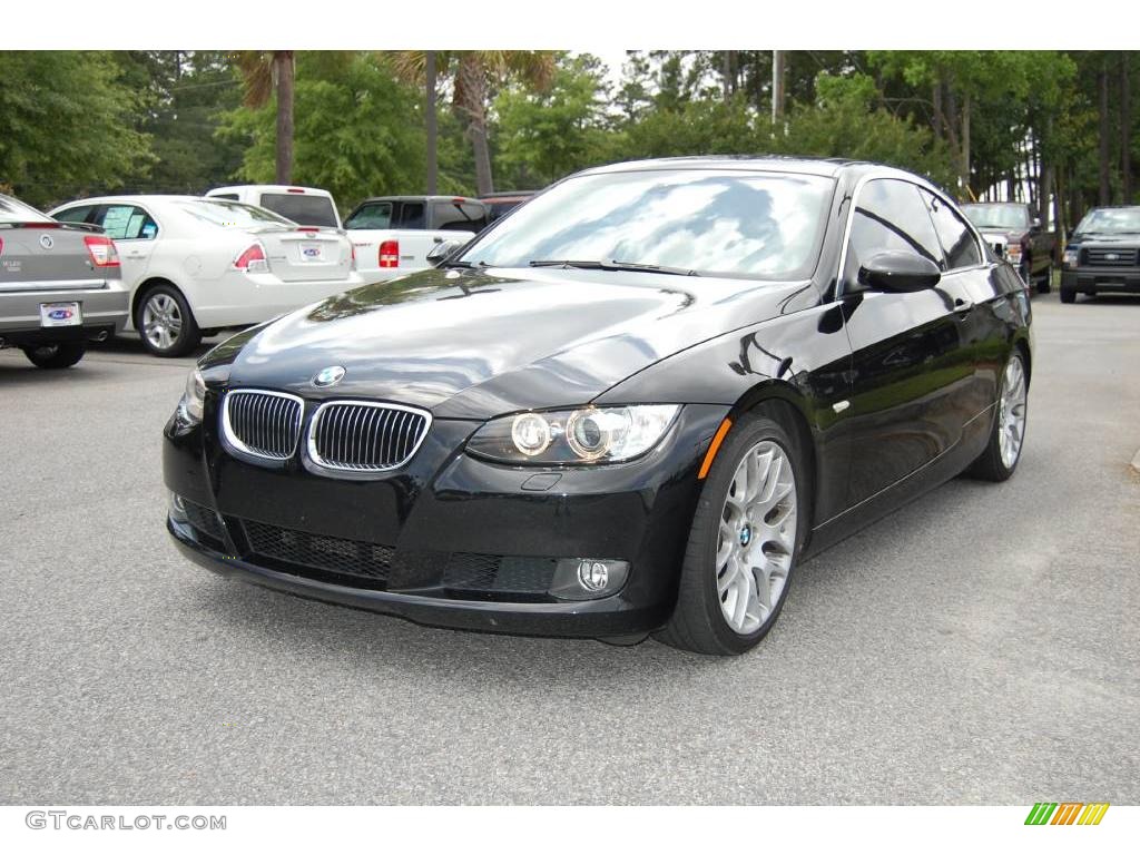 2007 3 Series 328i Coupe - Jet Black / Black photo #10