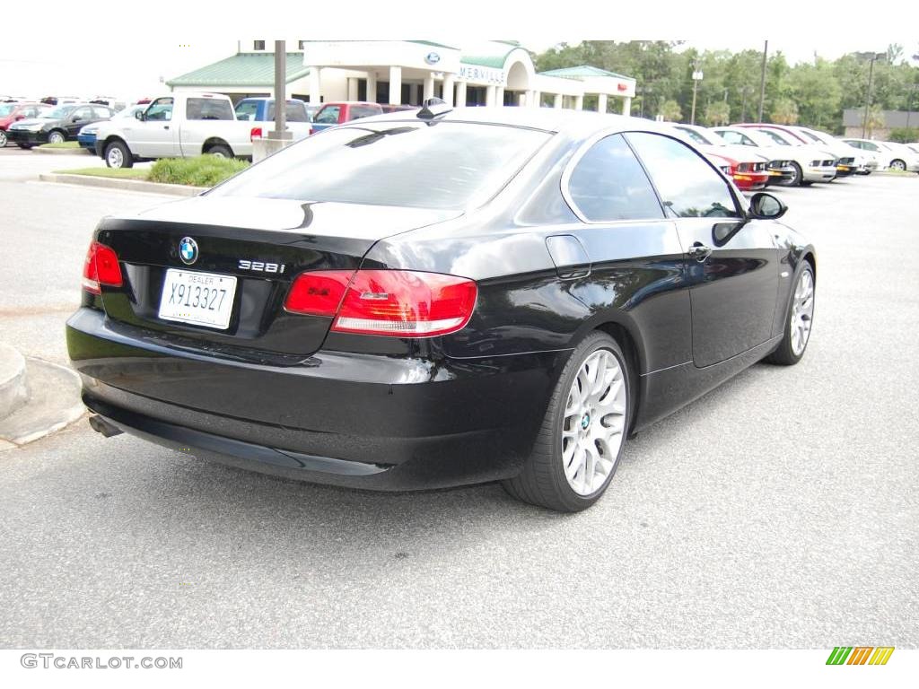 2007 3 Series 328i Coupe - Jet Black / Black photo #13