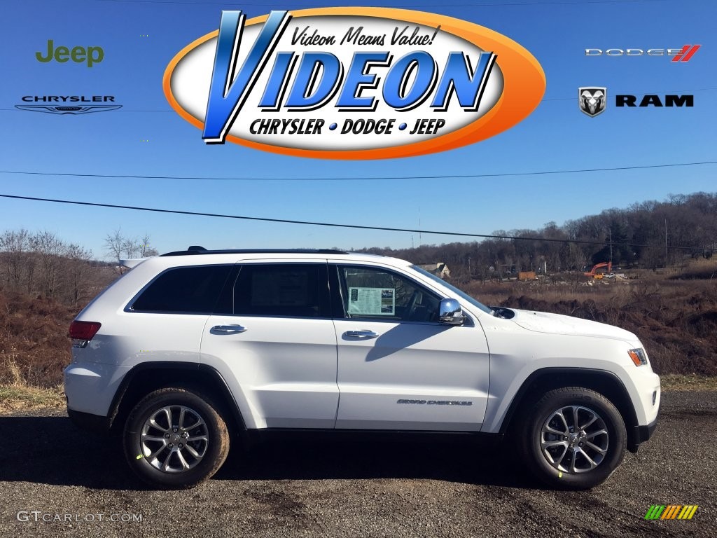 2015 Grand Cherokee Limited 4x4 - Bright White / Black/Light Frost Beige photo #1