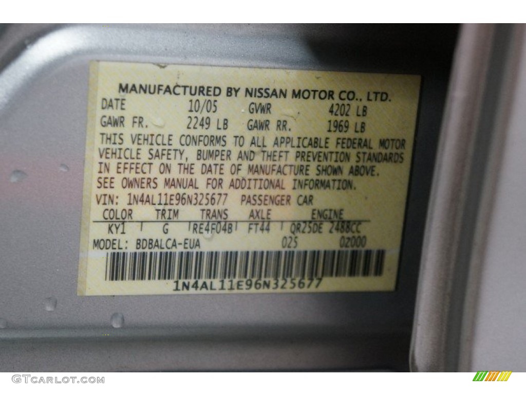 2006 Altima 2.5 S - Sheer Silver Metallic / Charcoal photo #15