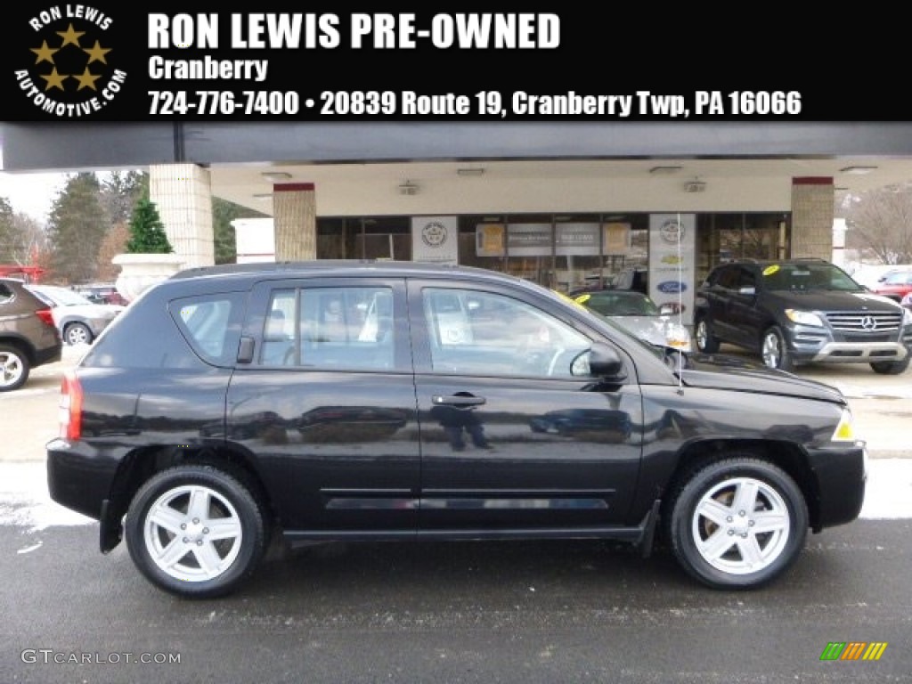2008 Compass Sport - Brilliant Black Crystal Pearl / Dark Slate Gray photo #1
