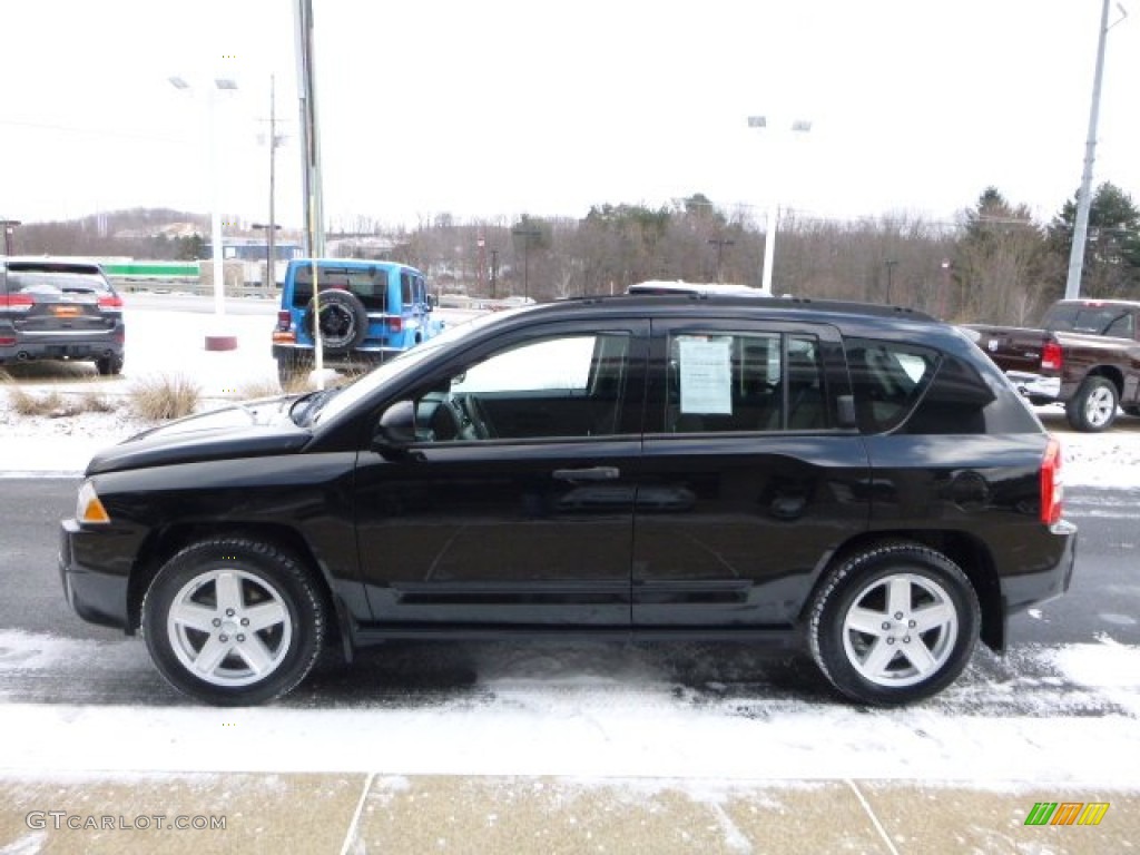 2008 Compass Sport - Brilliant Black Crystal Pearl / Dark Slate Gray photo #10