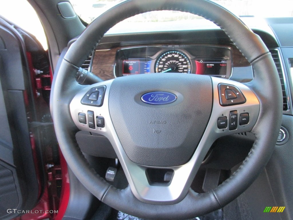 2016 Ford Taurus Limited Charcoal Black Steering Wheel Photo #110215537