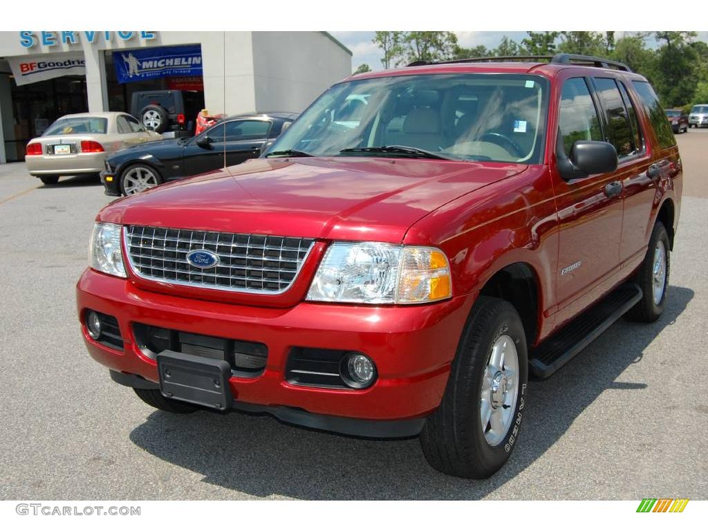 2004 Explorer XLT - Redfire Metallic / Medium Parchment photo #12