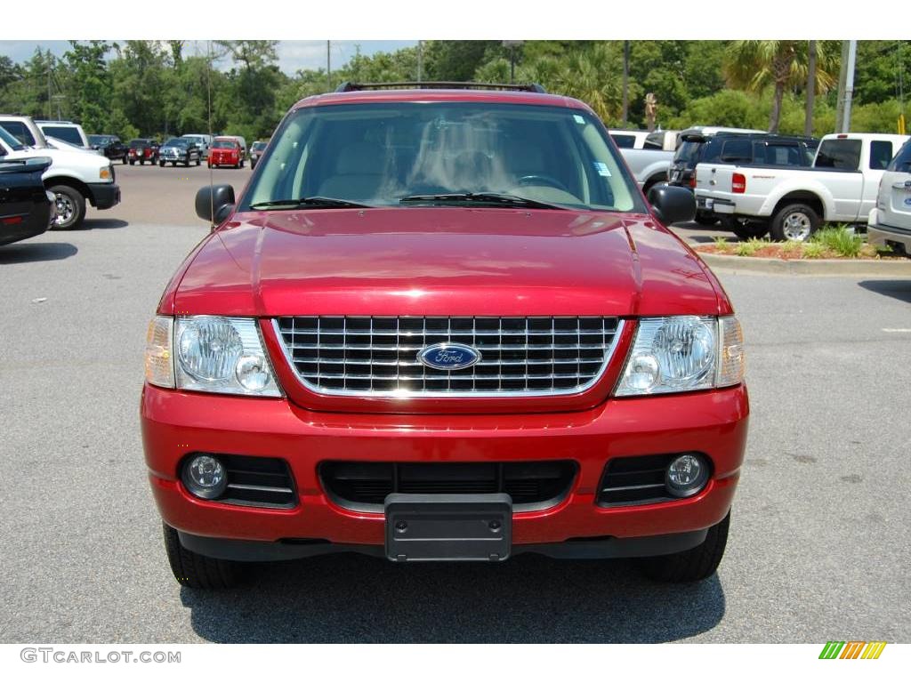2004 Explorer XLT - Redfire Metallic / Medium Parchment photo #13