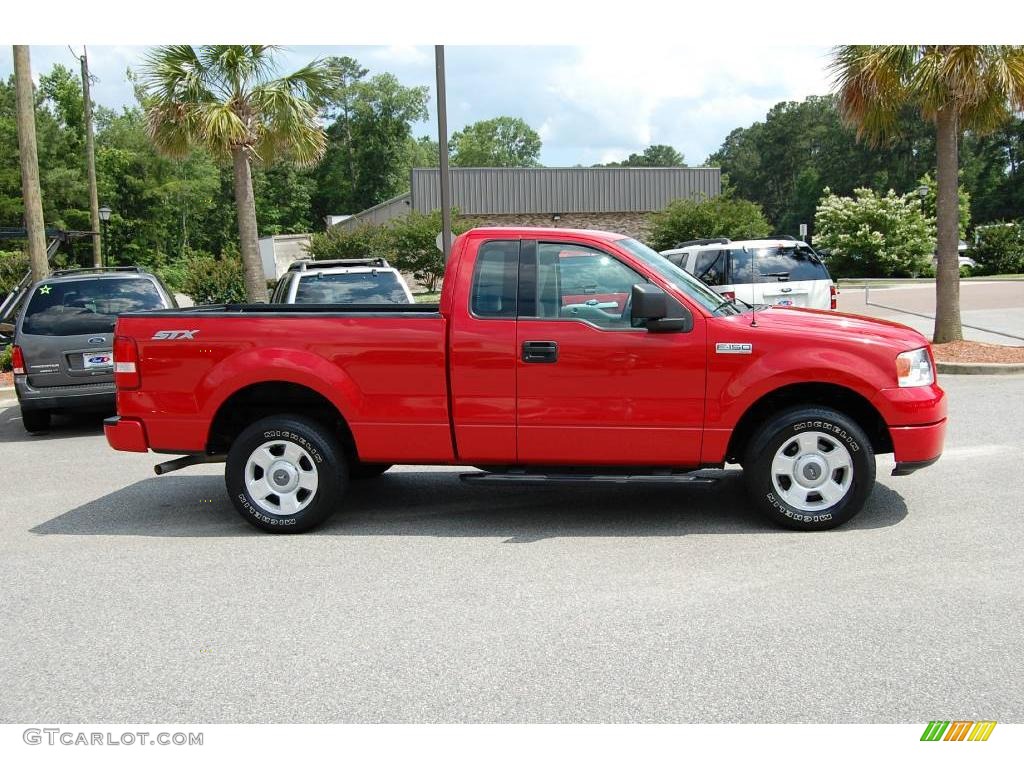 2004 F150 STX Regular Cab - Bright Red / Dark Flint photo #14