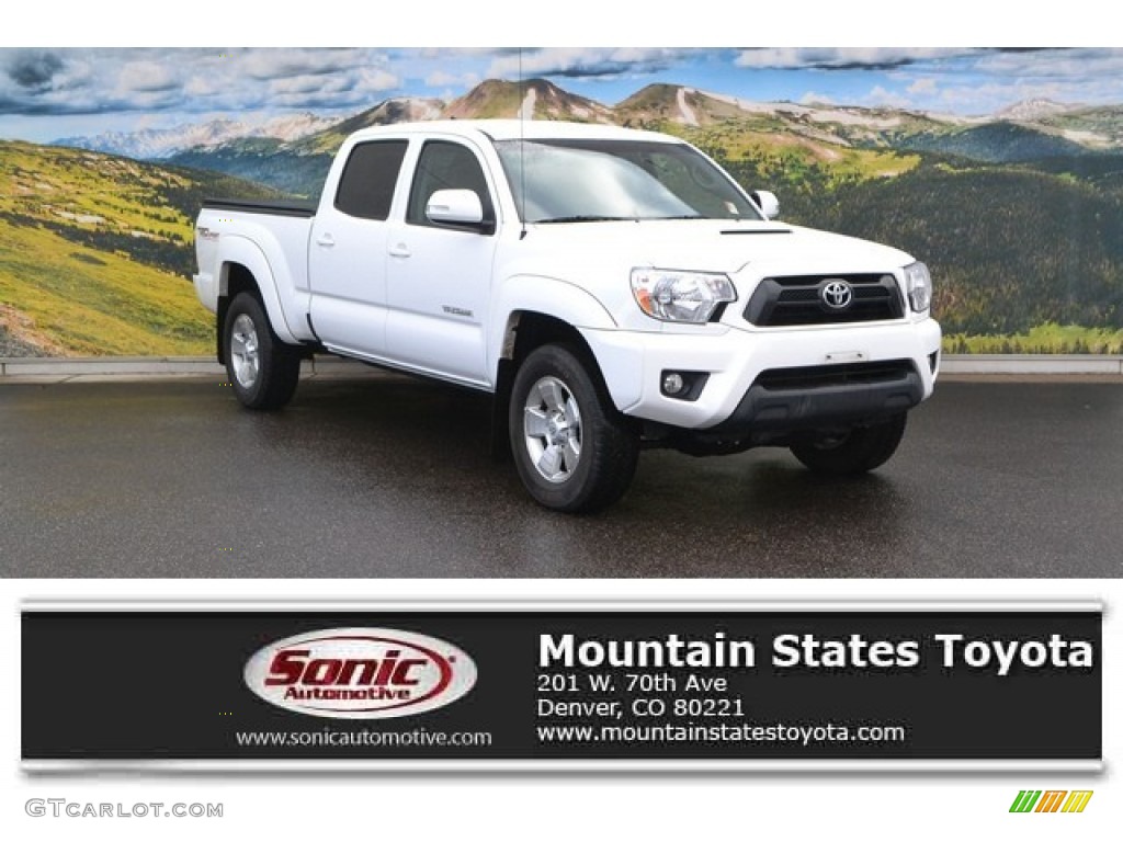 2014 Tacoma V6 SR5 Double Cab 4x4 - Super White / Graphite photo #1