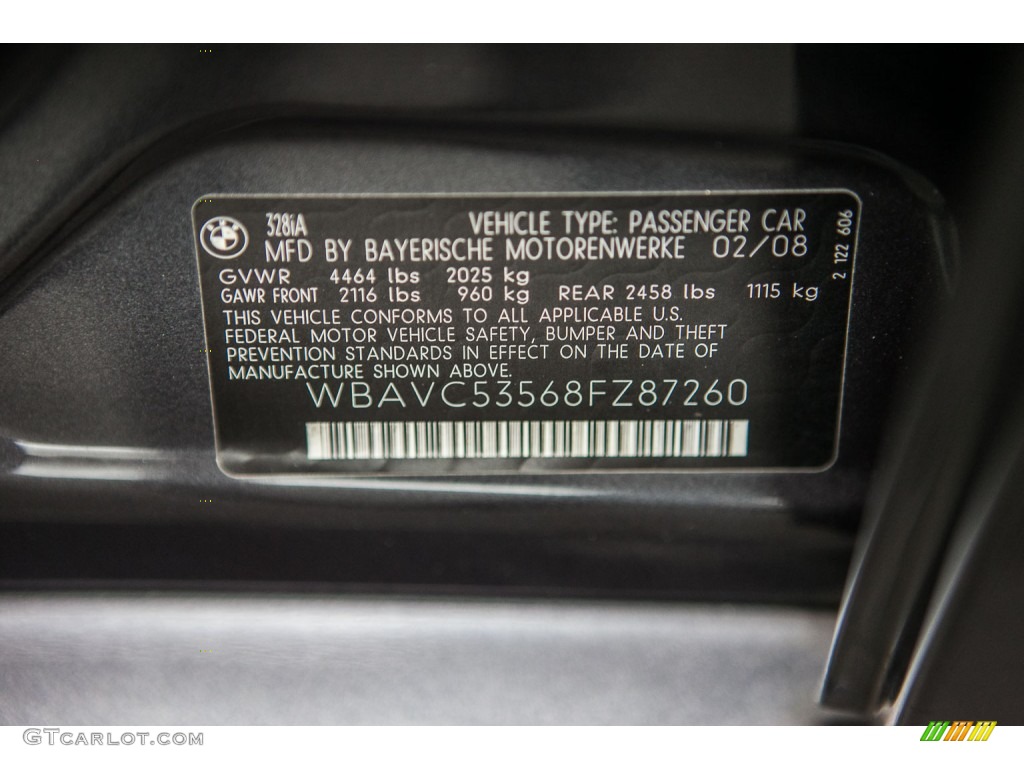 2008 3 Series 328i Sedan - Space Grey Metallic / Gray photo #20