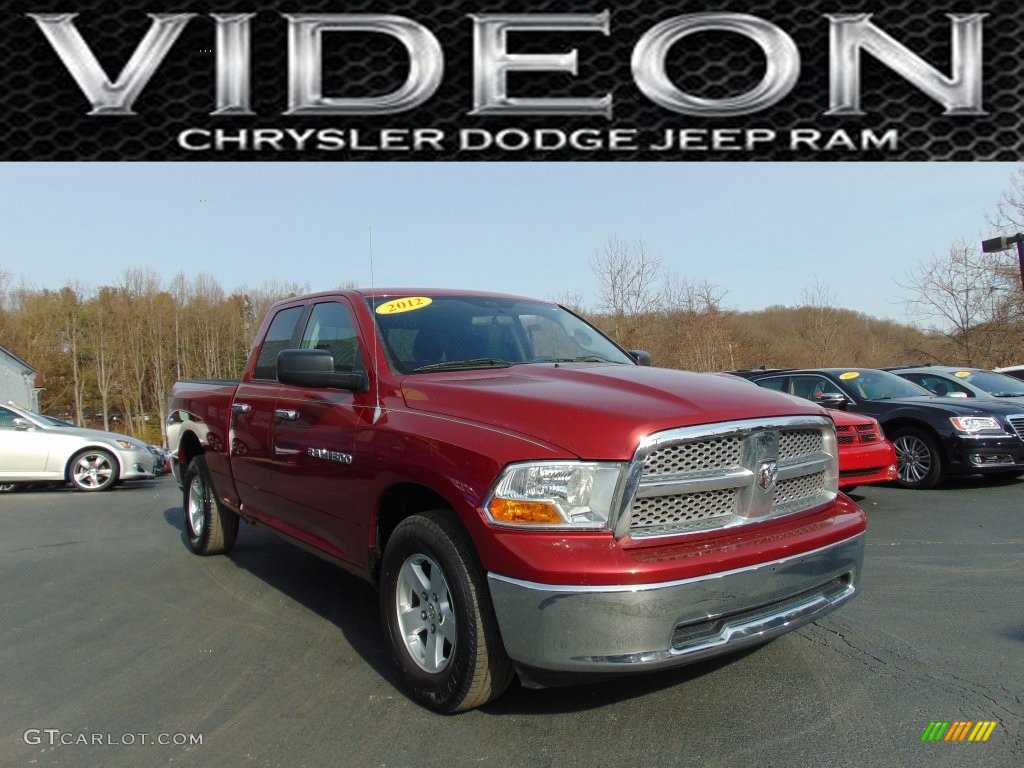 2012 Ram 1500 SLT Quad Cab 4x4 - Deep Cherry Red Crystal Pearl / Dark Slate Gray/Medium Graystone photo #1