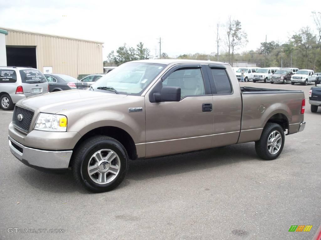 2006 F150 XLT SuperCab - Smokestone Metallic / Tan photo #2