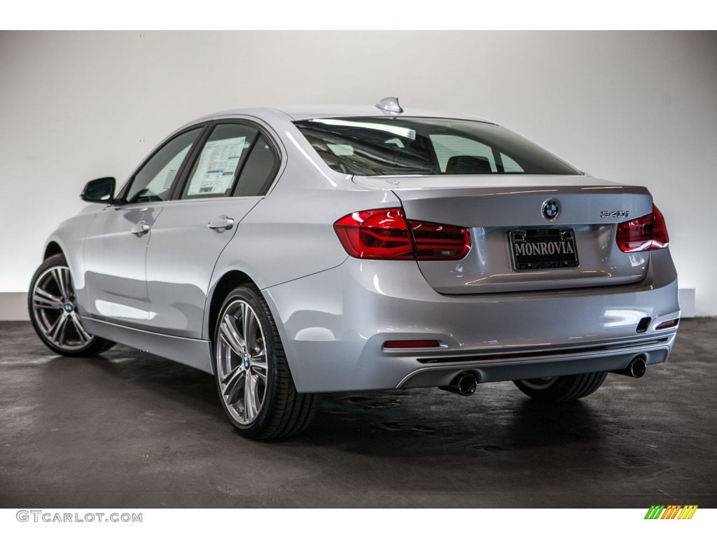 2016 3 Series 340i Sedan - Glacier Silver Metallic / Black photo #3