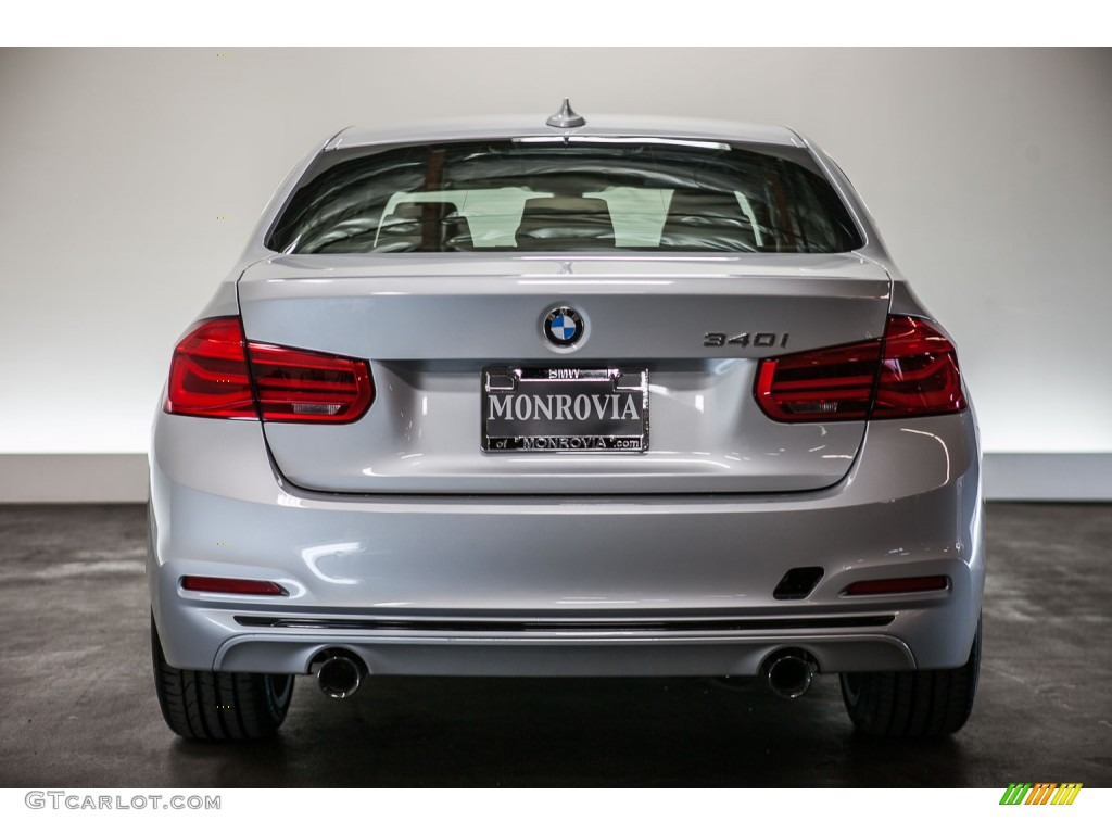 2016 3 Series 340i Sedan - Glacier Silver Metallic / Black photo #4