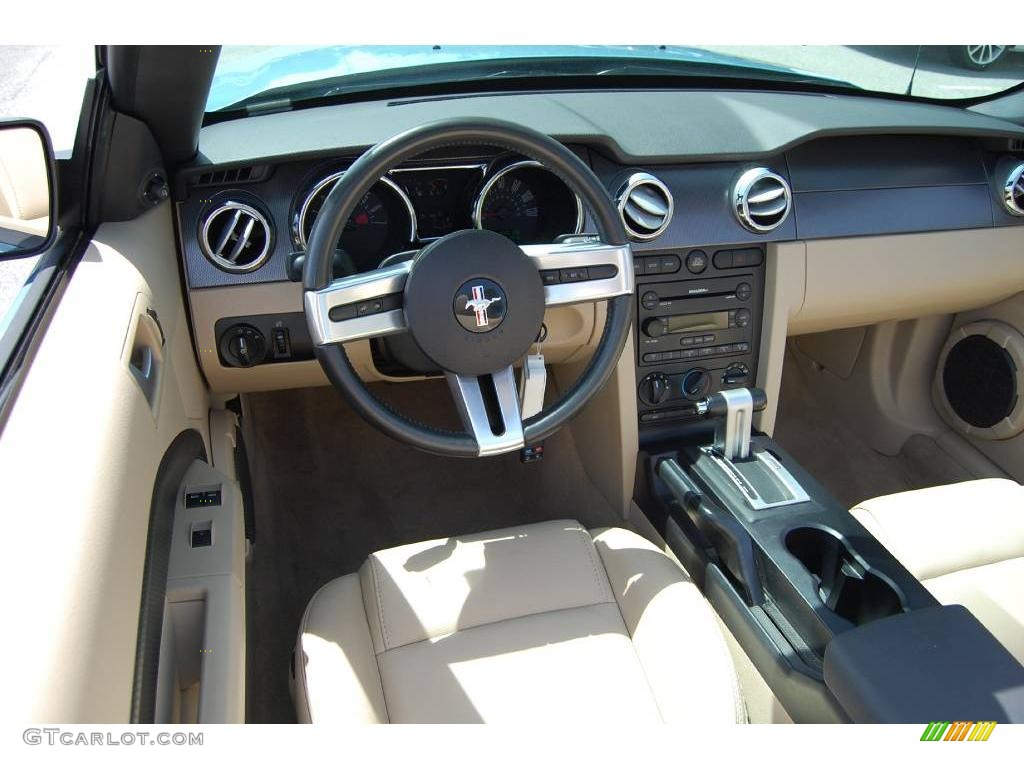 2006 Mustang V6 Premium Convertible - Windveil Blue Metallic / Light Parchment photo #5